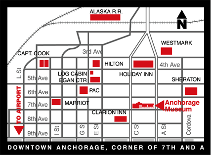 Map to Anchorage Museum